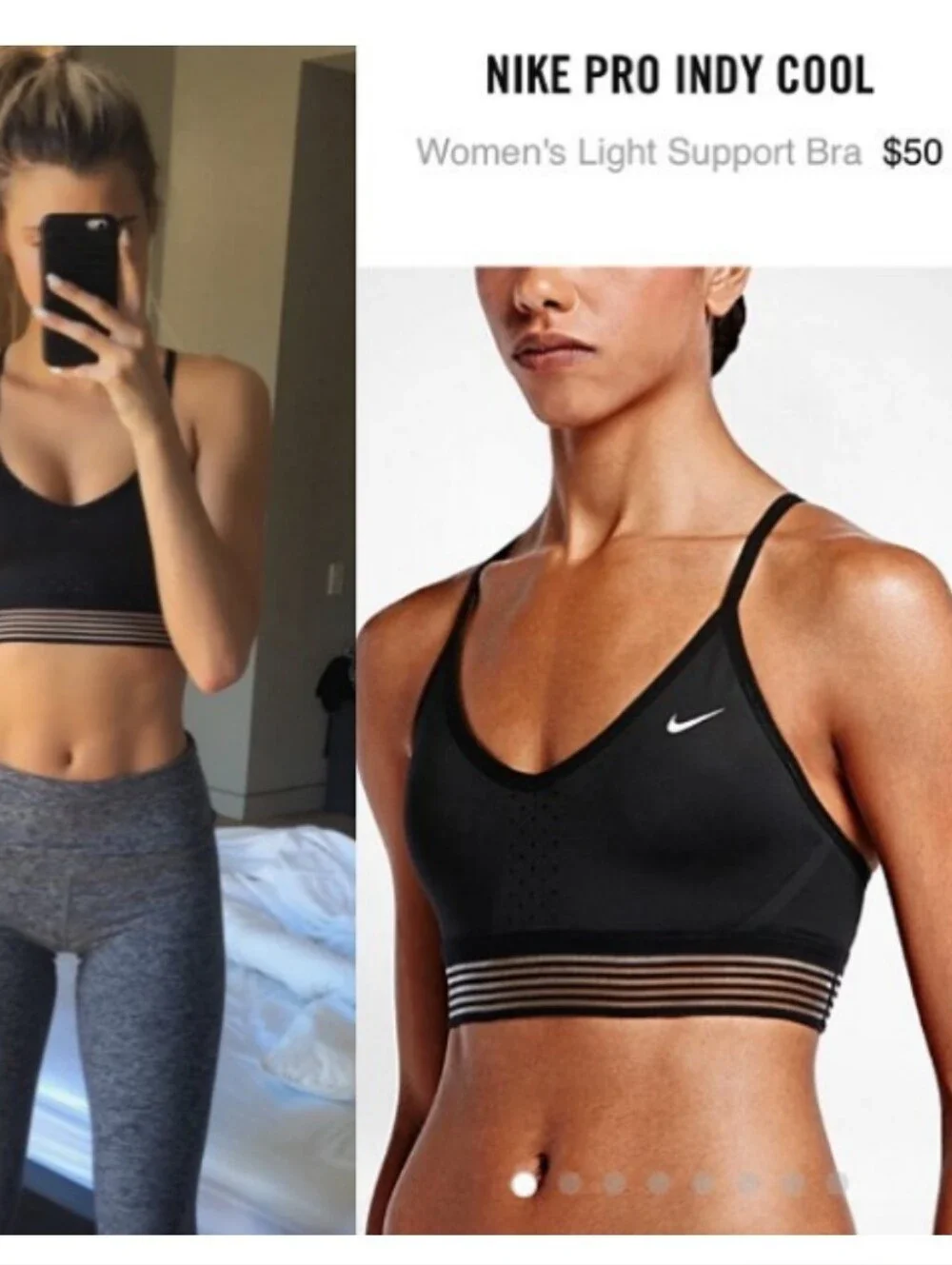 Nike Black Indy Sports Bra